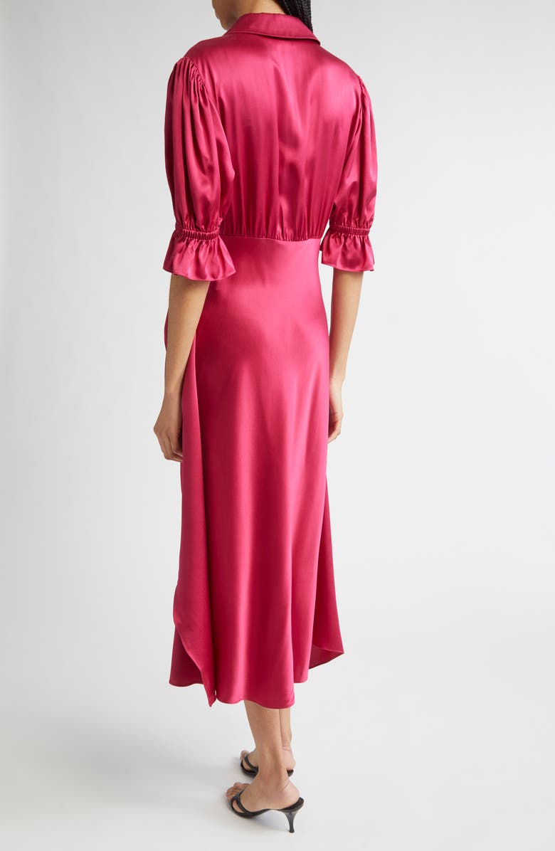 Cinq à Sept Fabbie Silk Cocktail Shirtdress, Alternate, color, Pink Garnet
