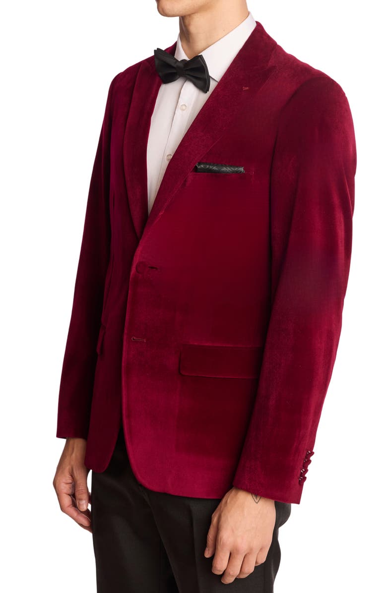 PAISLEY & GRAY Kyle Slim Fit Velvet Dinner Jacket, Alternate, color, Bordeaux Velvet