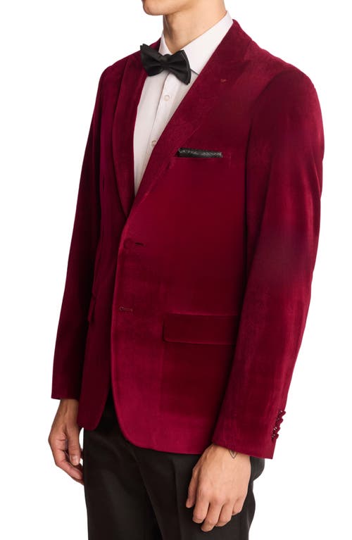 Paisley & Gray Kyle Slim Fit Velvet Dinner Jacket In Red