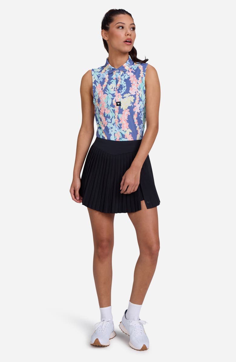 Bad Birdie Leid Floral Sleeveless Polo, Alternate, color, 