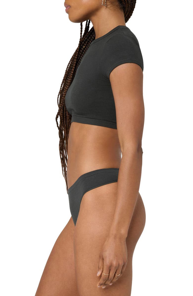 Florence by Mills Softie Seamless Rib Baby Tee, Alternate, color, Black