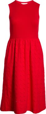 Caslon® Mixed Media Midi Dress