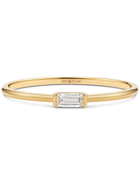 Baguette Lab Grown Diamond Ring in 14K Gold