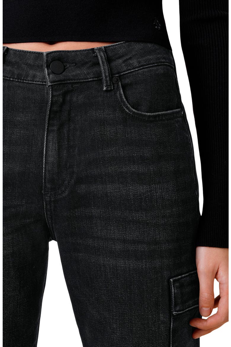 Hollis Cargo Bootcut Jeans, Alternate, color, WASHED BLACK