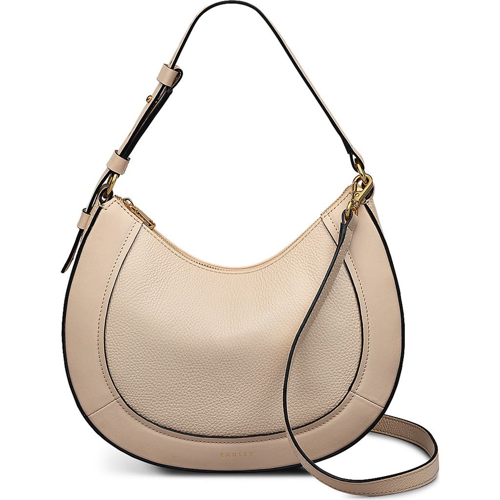 Radley Merchant Hall Small Crescent Leather Shoulder Bag In Sand