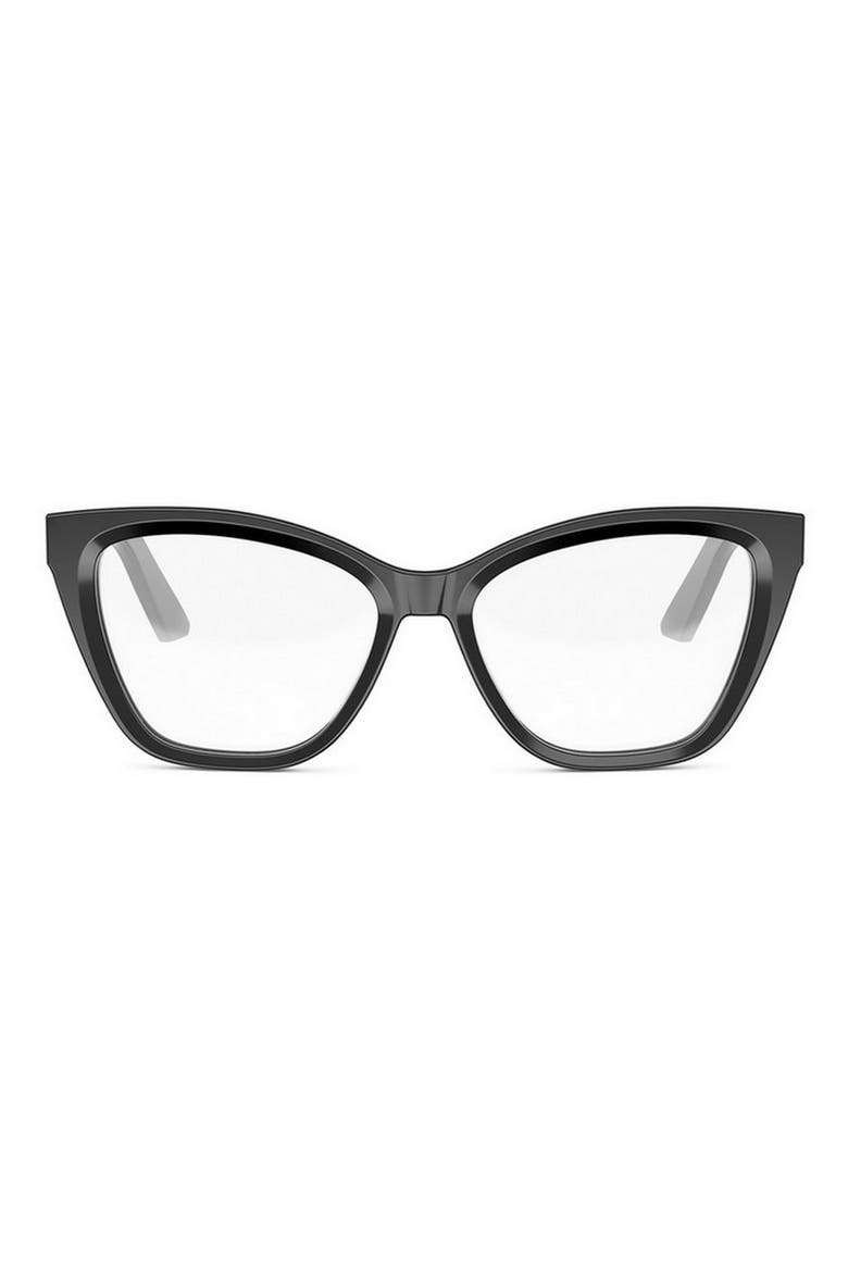 'DiorMidnight O B1I 54mm Butterfly Optical Glasses, Main, color, SHINY BLACK