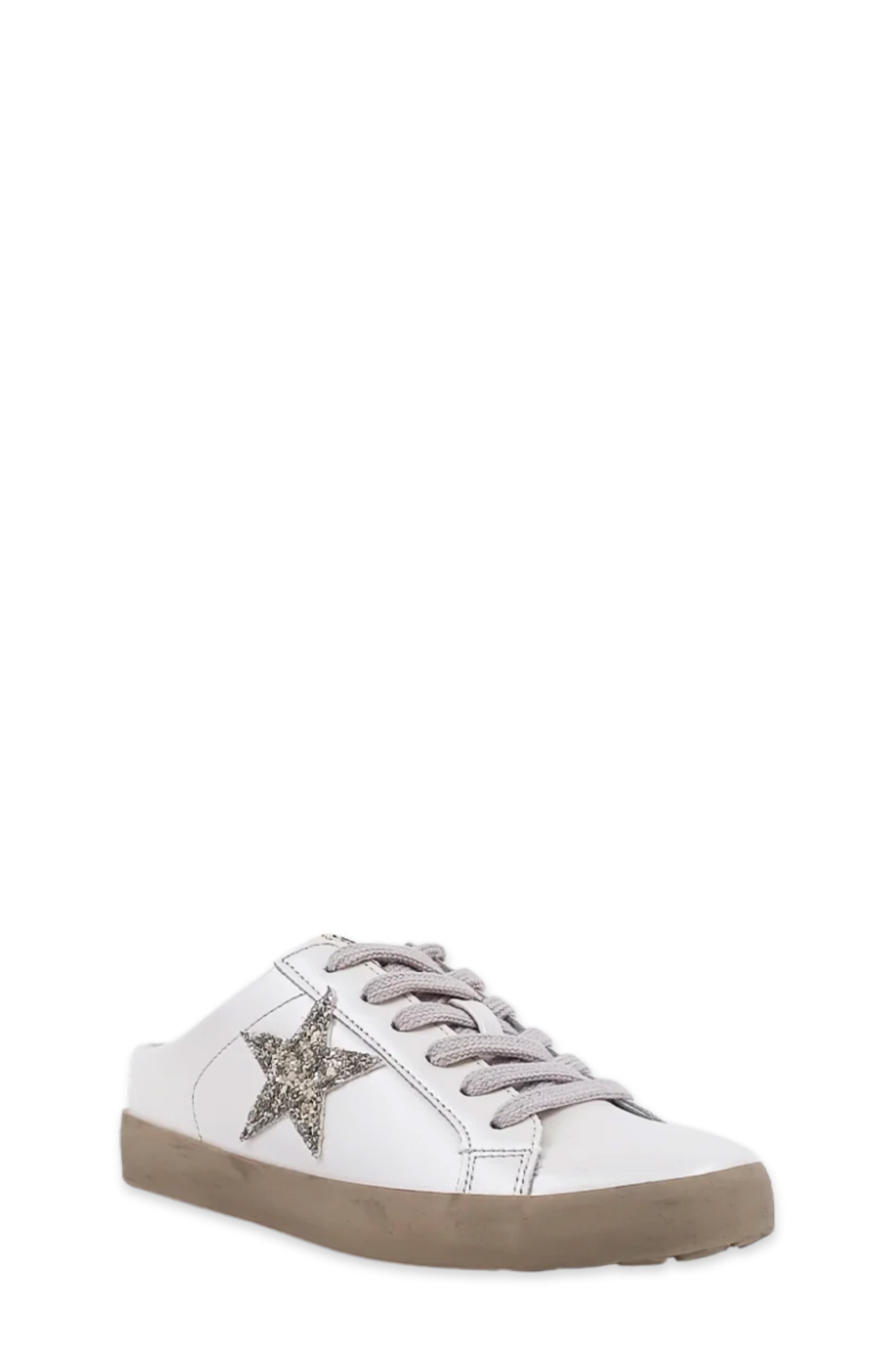 Kids' Polka Mini Faux Leather Mule Sneaker, Main, color, PEARL