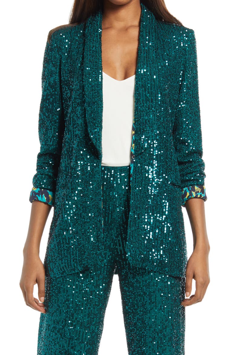 Sequin Jacket, Main, color, GREEN