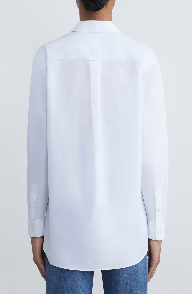 Lafayette 148 New York Oversize Organic Cotton Poplin Boyfriend Shirt, Alternate, color, White