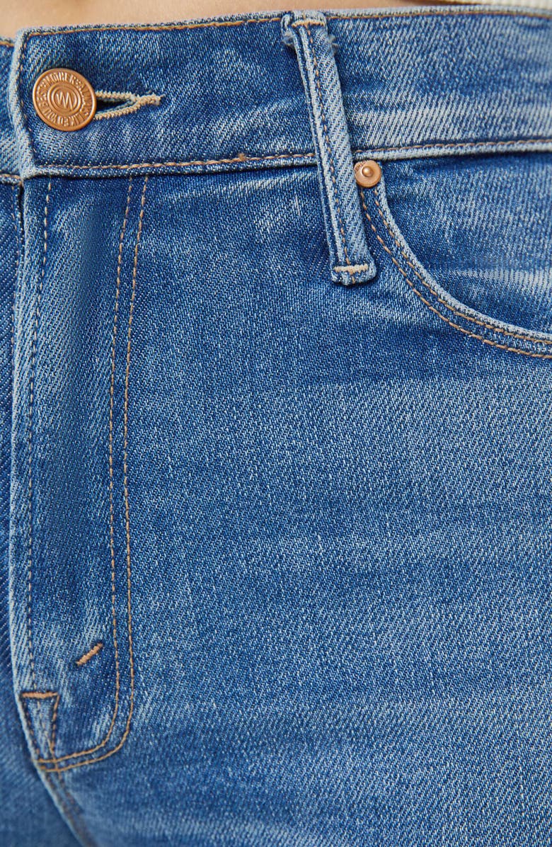 MOTHER Runaway Frayed Hem Skinny Flare Jeans, Alternate, color,