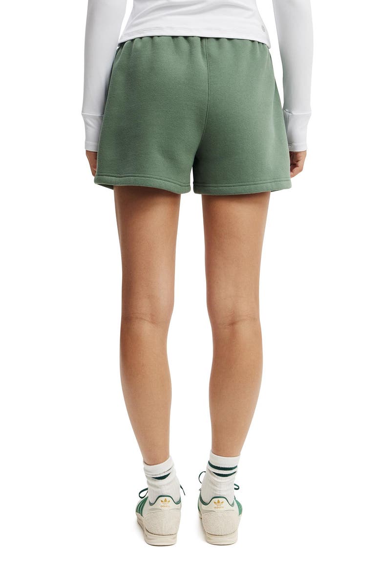 Women's Active Plush Essential Gym Short, Alternate, color, Emerald Forest