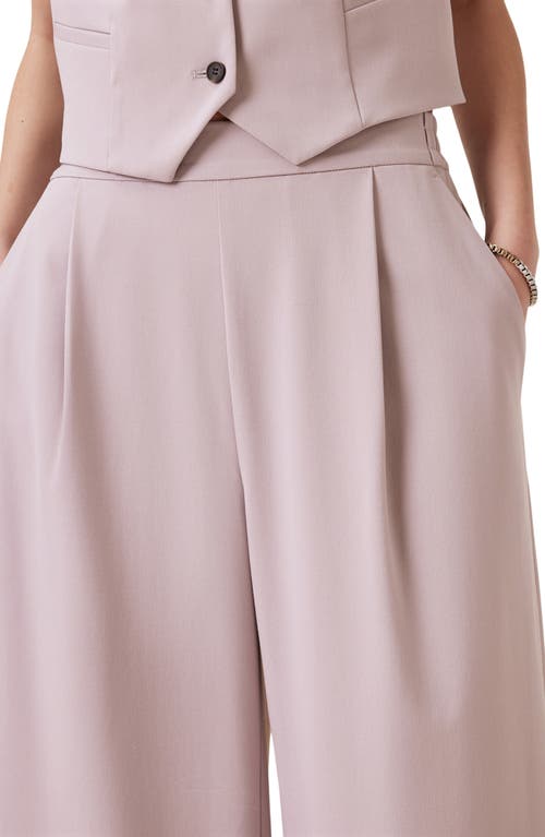 Allsaints Womens Aleida Wide-leg Mid-rise Recycled Polyester-blend Trousers Mauve Chalk Pi In Pink