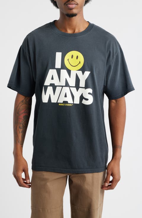 SMILEY® Smile Anyways Cotton Graphic T-Shirt
