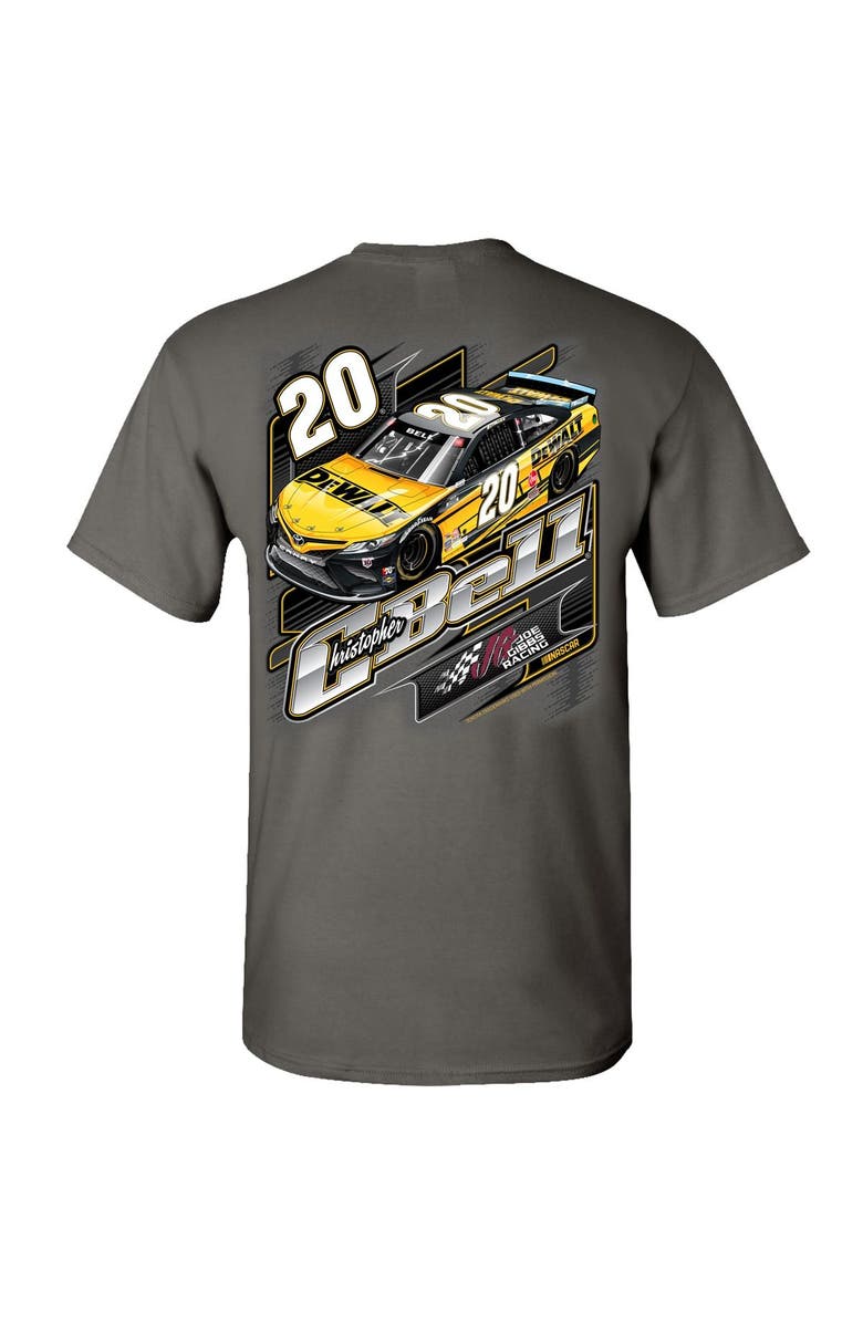 JOE GIBBS RACING TEAM COLLECTION Men's Joe Gibbs Racing Team Collection Charcoal Christopher Bell Car 2-Spot T-Shirt, Alternate, color,
