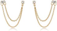 Ettika Double Piercing Chain Drop Earrings