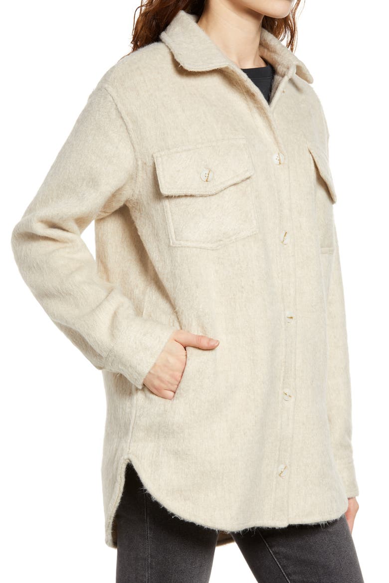 Shirt Jacket, Alternate, color, HEATHER IVORY