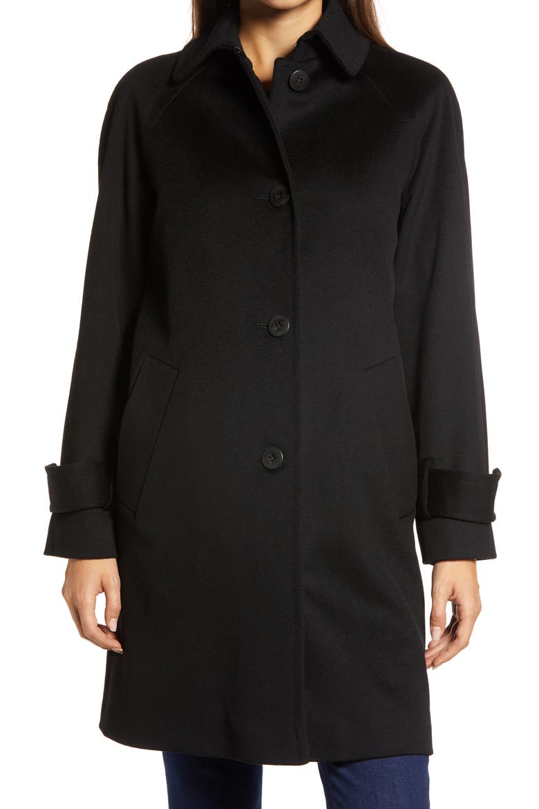 Wool Raglan Sleeve Coat, Main, color, BLACK