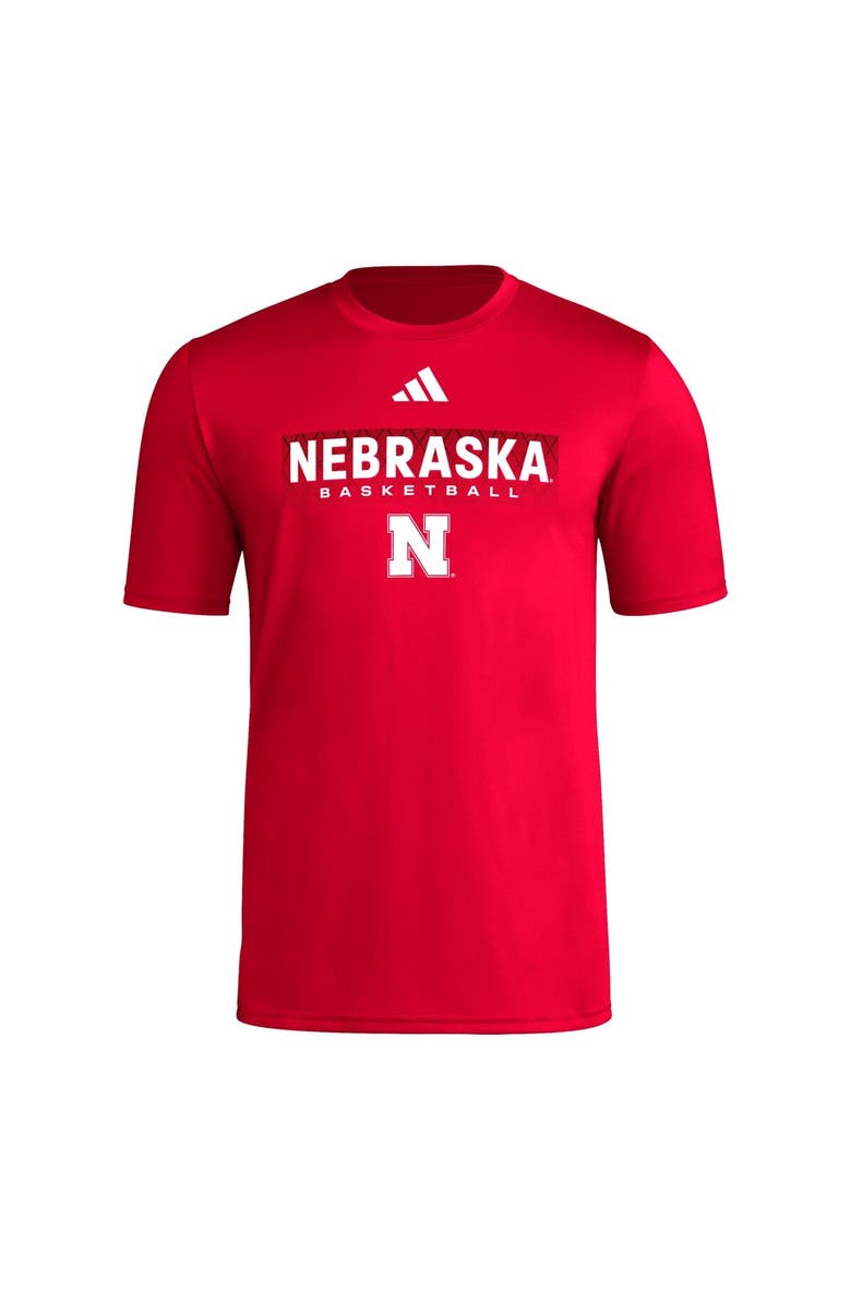 adidas Men's adidas Scarlet Nebraska Huskers Locker On-Court In The Fade Pregame AEROREADY T-Shirt, Alternate, color, 