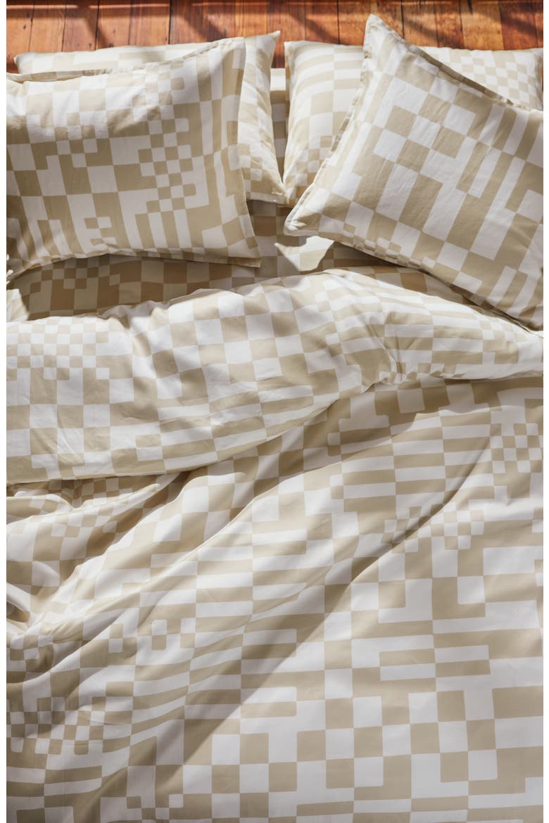 Check Duvet Cover & Sham Set, Alternate, color, BEIGE