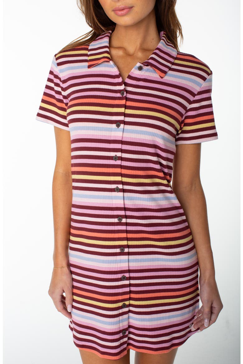 Cardiff Striped Rib Minidress, Alternate, color, PORT