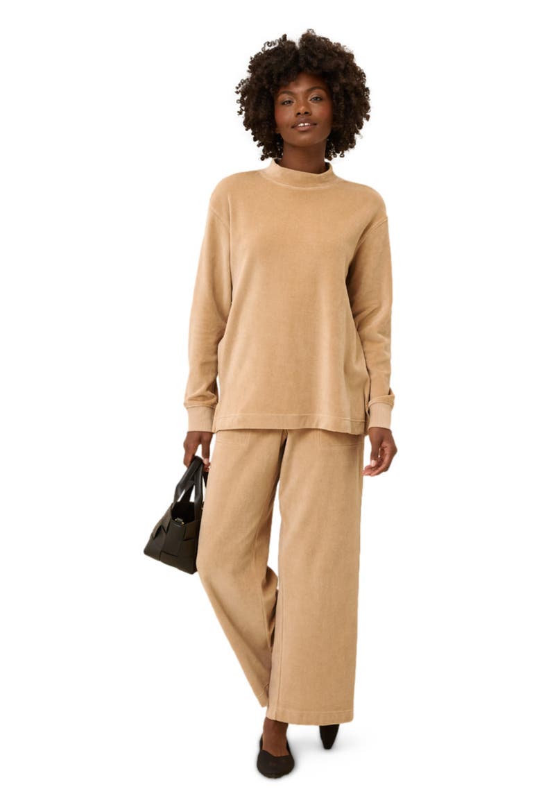 Organic Cotton Pure Velour Cozy Pullover, Main, color, Sesame