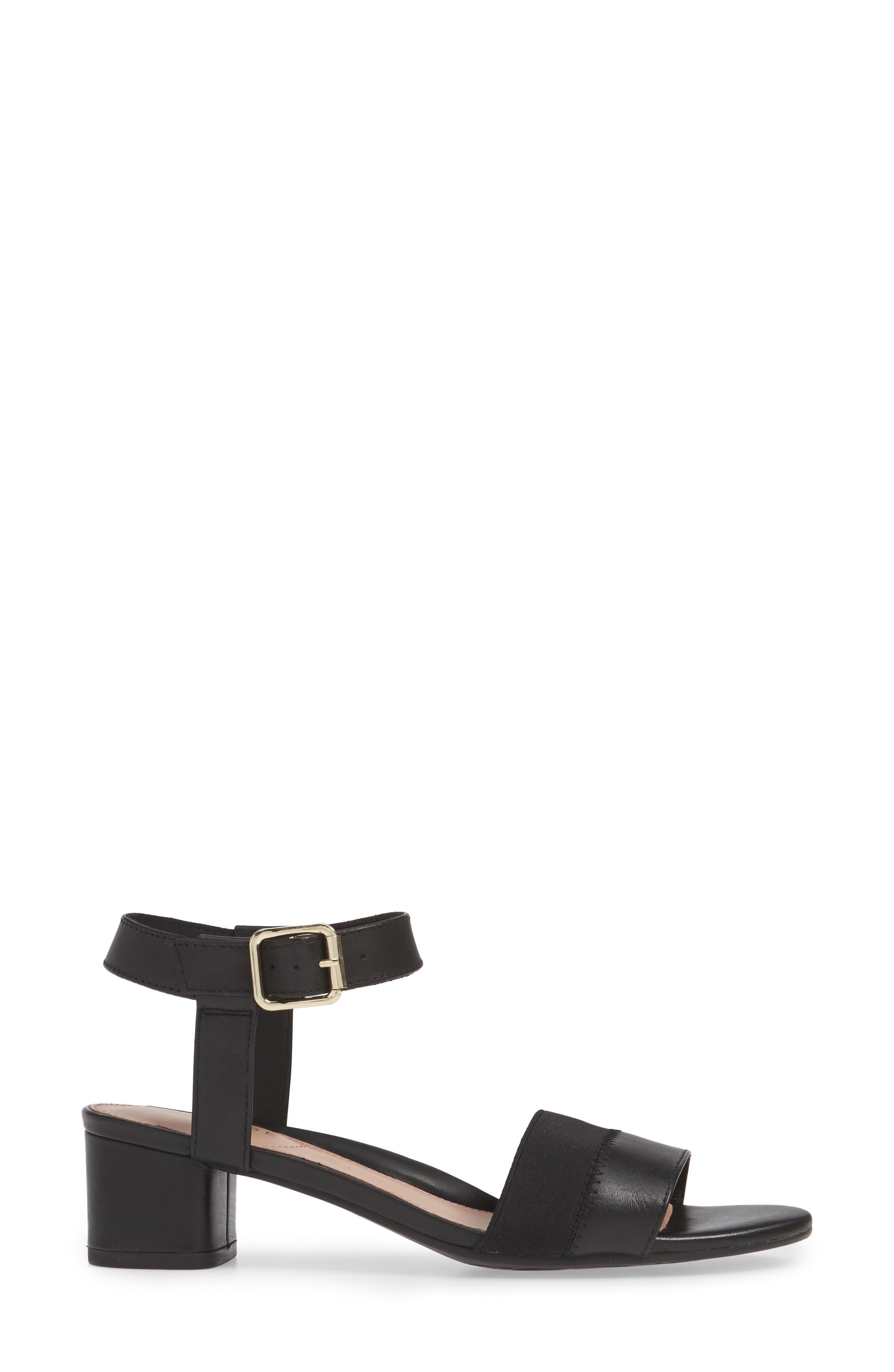 Taryn Rose Makena Sandal, Alternate, color, Black Leather