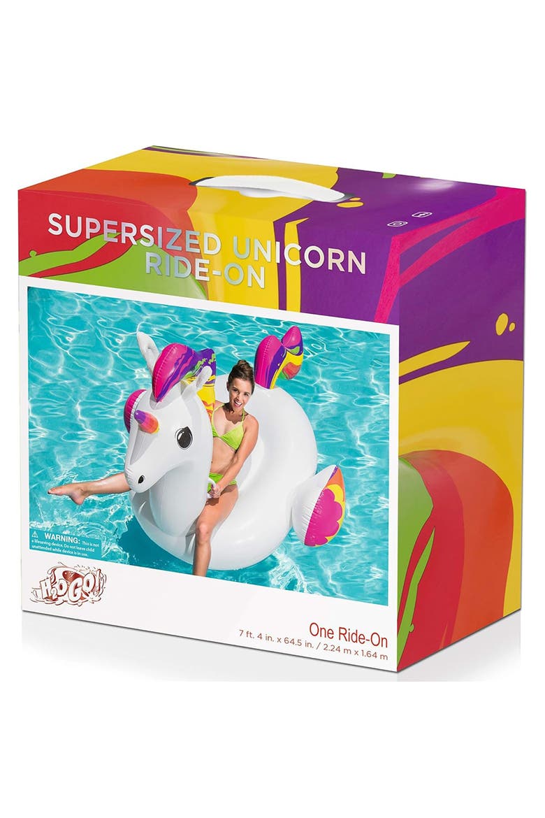 Unicorn Inflatable Rideon, Alternate, color, Multicolored
