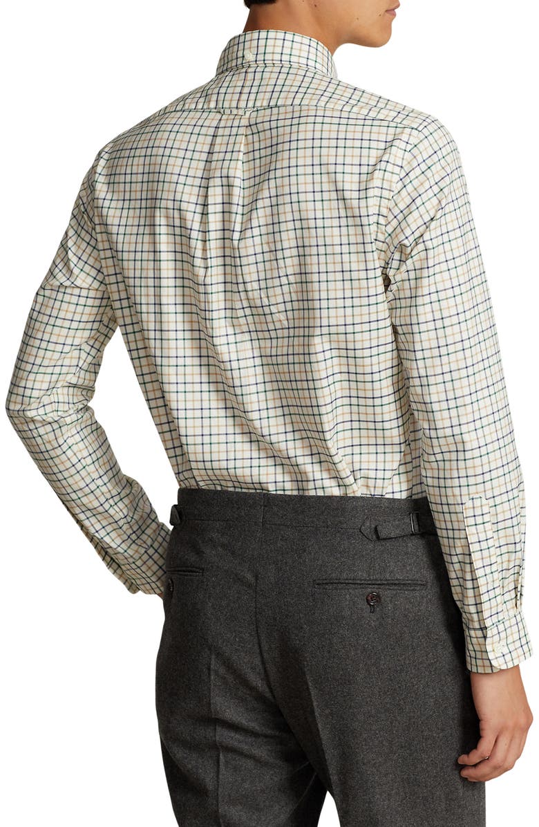 Polo Ralph Lauren Windowpane Button-Down Shirt, Alternate, color, Cream/ Green Multi