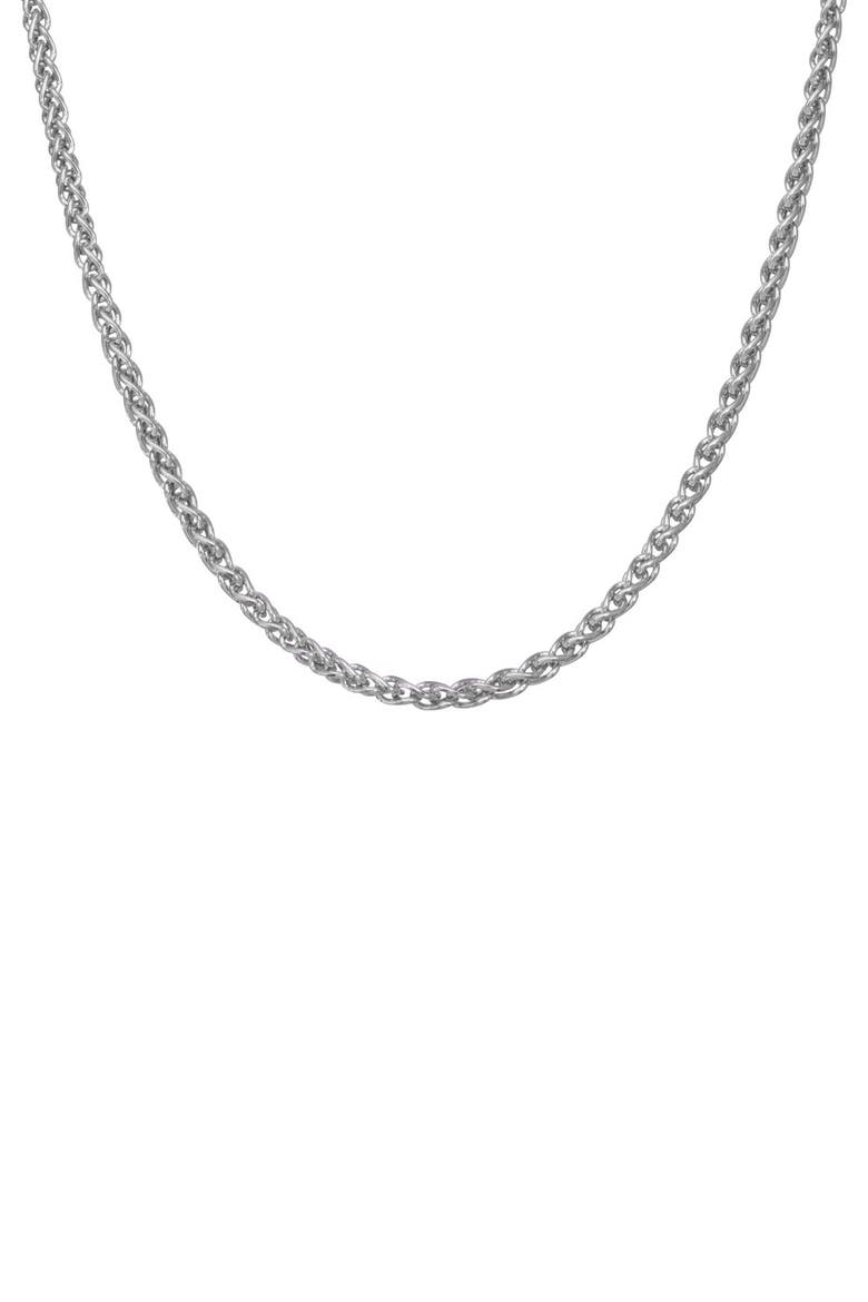 Men's Sterling Silver Wheat Chain Necklace, Main, color, SILVER