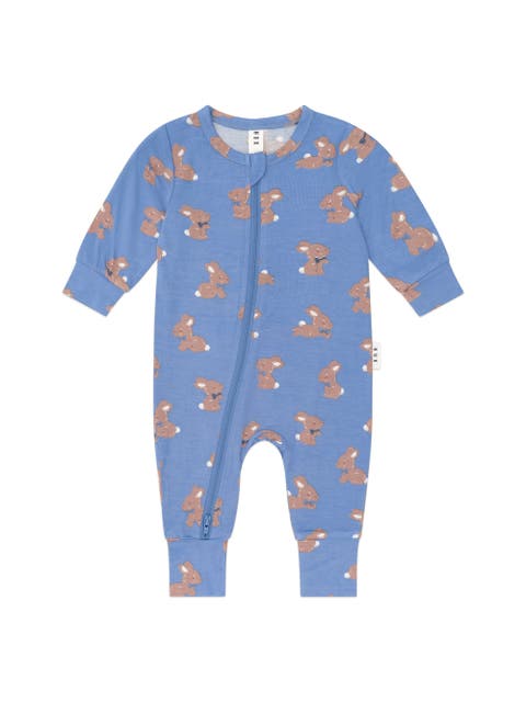 Vintage Blue Bunny Zip Romper (Baby)