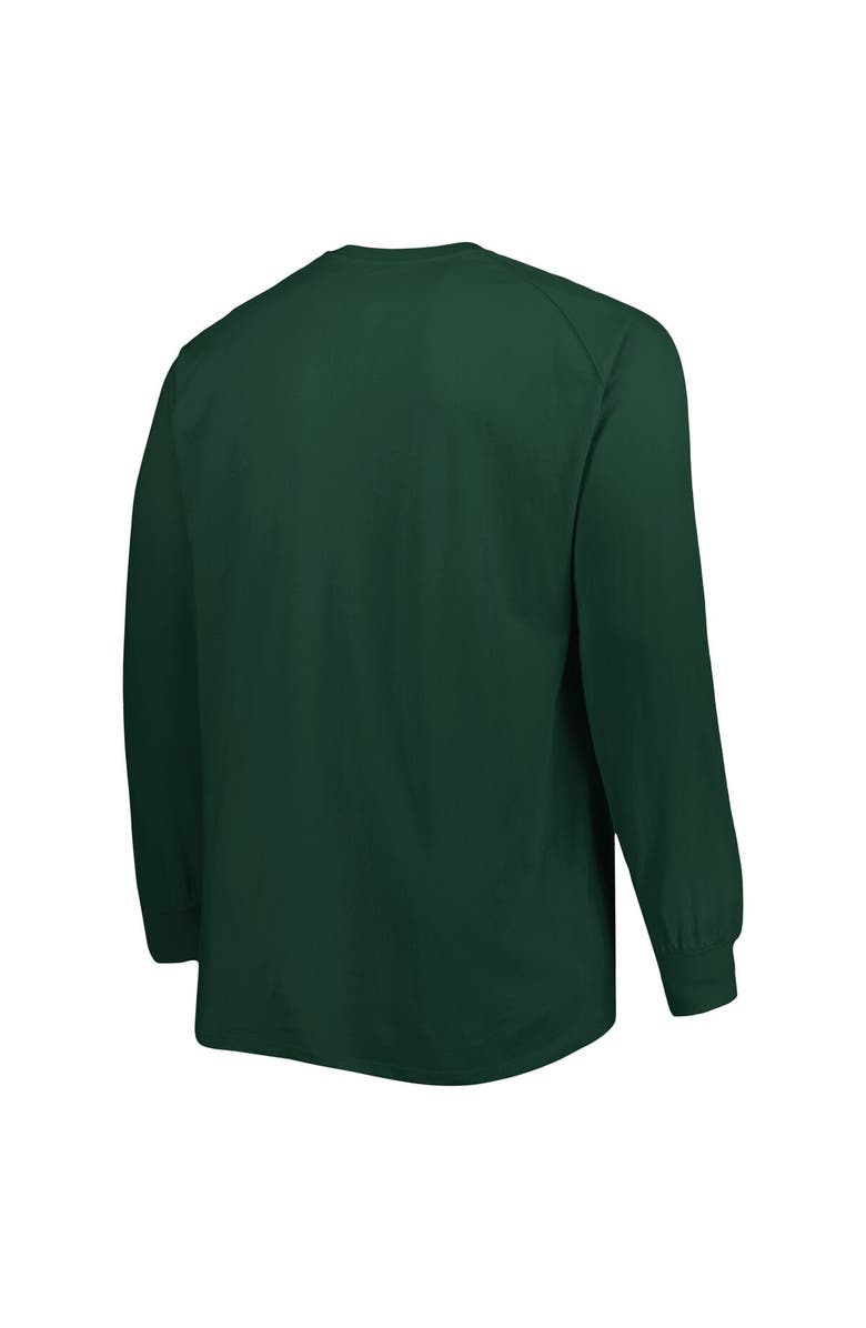 PROFILE Men's Green Michigan State Spartans Big & Tall Two-Hit Raglan Long Sleeve T-Shirt, Alternate, color, 