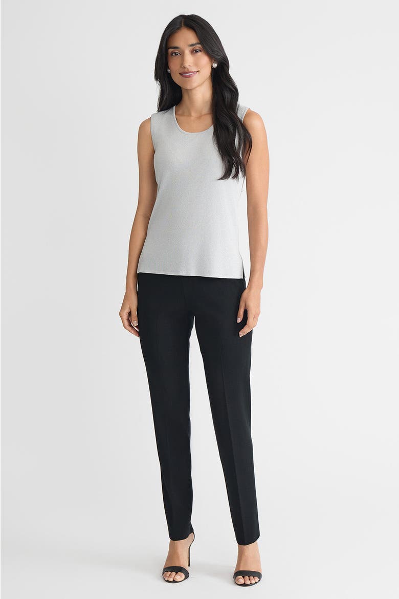Mid Length Scoop Neck Knit Tank, Alternate, color, Silver