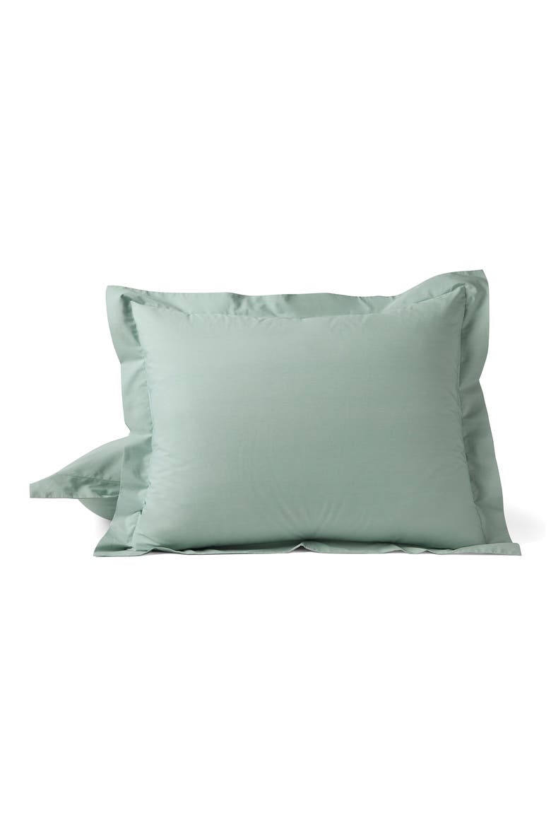 Refined Organic Cotton Percale Sham, Main, color, SEAFOAM