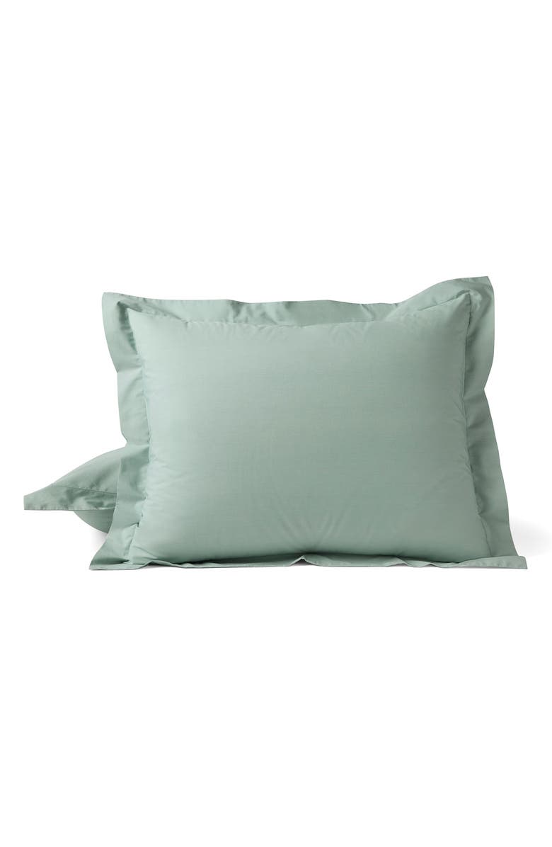 Coyuchi Refined Organic Cotton Percale Sham, Main, color, Seafoam