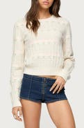 EDIKTED Emerie Floral Pointelle Stitch Sweater
