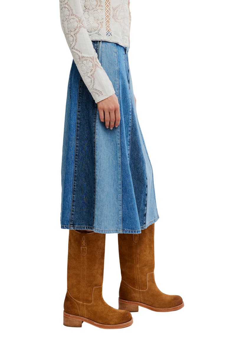 Sunbeam Denim Midi Skirt, Alternate, color, EARLY RISER