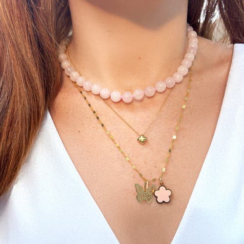The Lovery Fine Jewelry Rose Quartz Knotted Bead Necklace In Pink