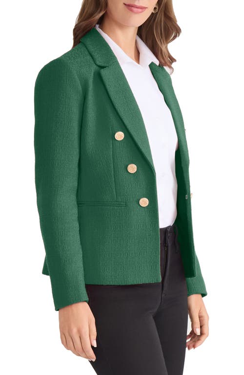 Jones New York Faux Double Breasted Tweed Jacket In Green