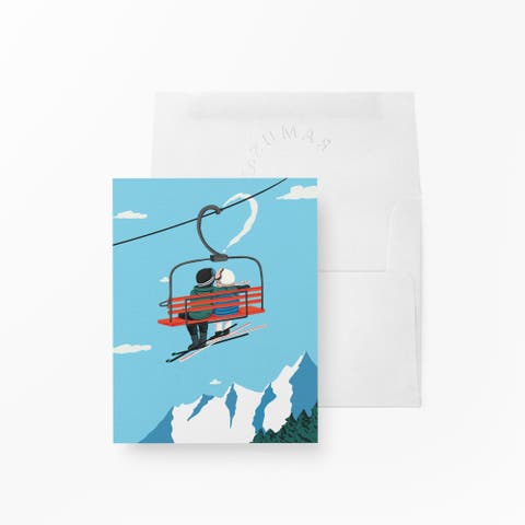 Love/Friendship Greeting Cards "Ski Love"
