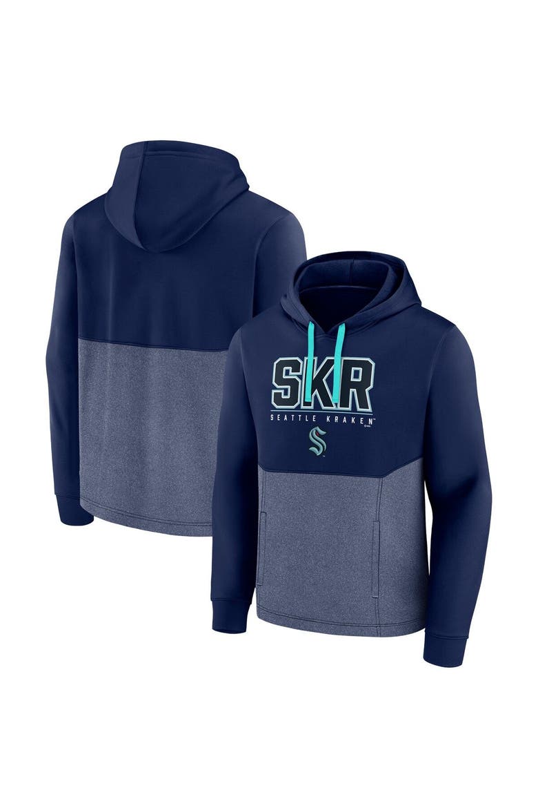Men's Fanatics Branded Deep Sea Blue Seattle Kraken Successful Tri-Blend Pullover Hoodie, Main, color, Navy