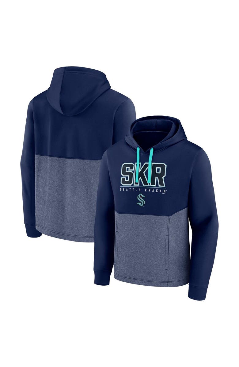 FANATICS Men's Fanatics Branded Deep Sea Blue Seattle Kraken Successful Tri-Blend Pullover Hoodie, Main, color, Navy