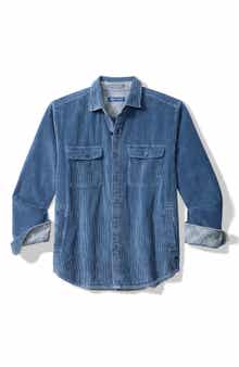 Indigo Valley Cotton Corduroy Button-Up Shirt Jacket