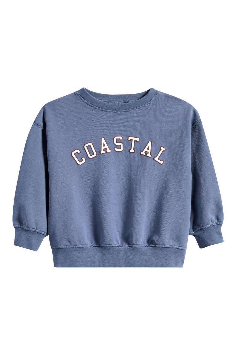 Kids' Graphic Cotton Blend Sweatshirt, Main, color, MARINE