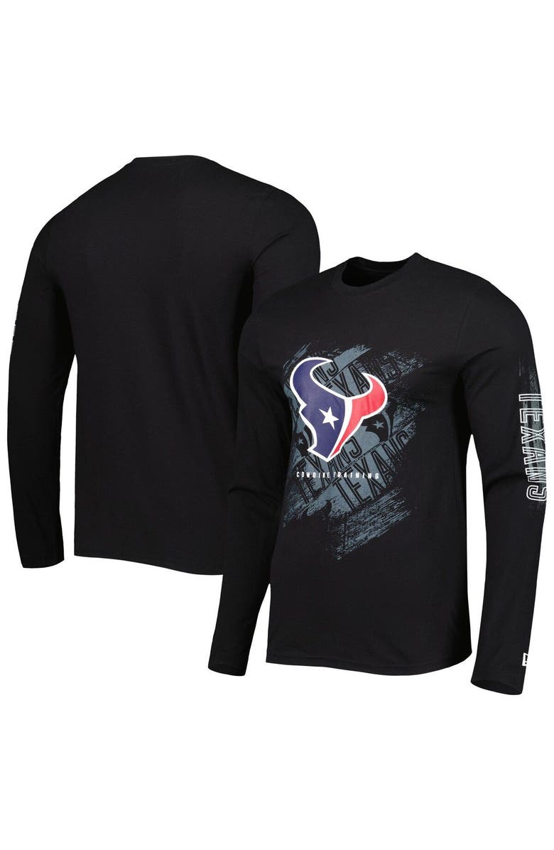New Era Men's New Era Black Houston Texans Combine Authentic Action Long Sleeve T-Shirt, Alternate, color, 