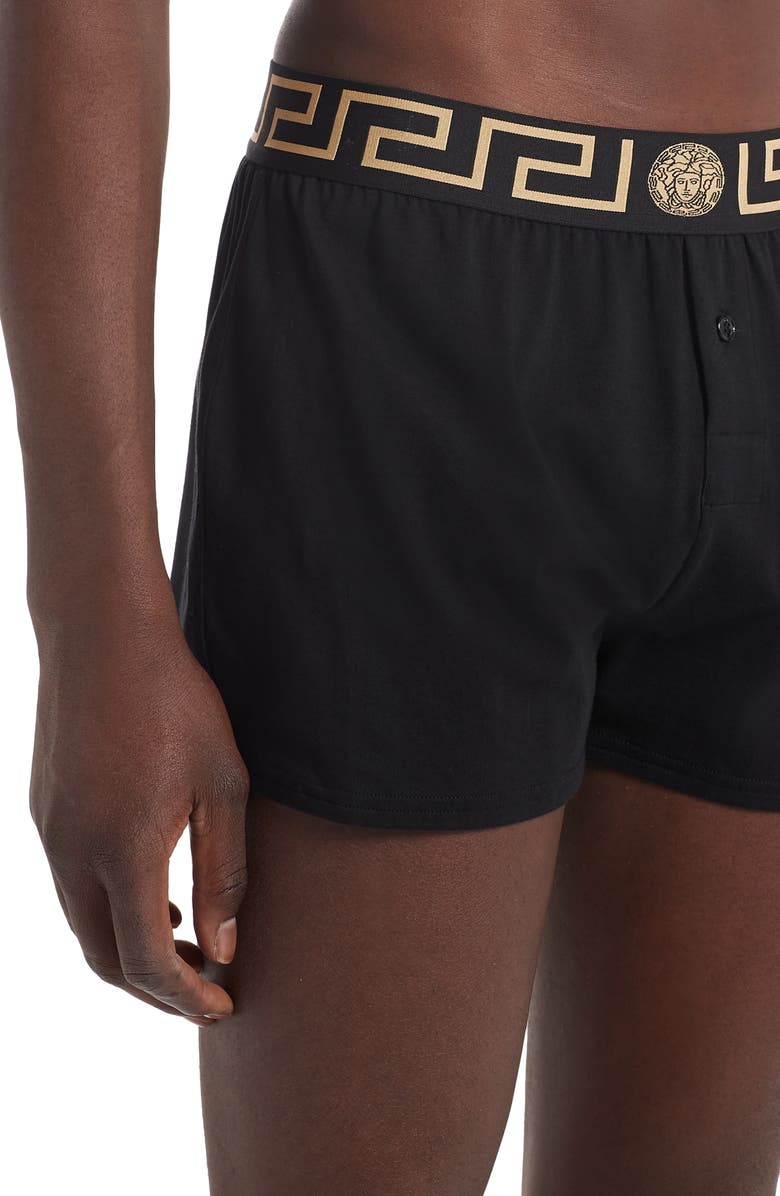 Versace Greca Border Boxers, Alternate, color, Black