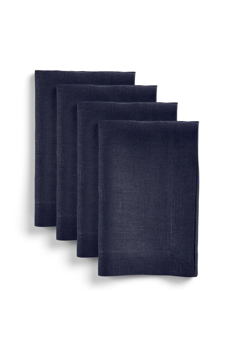Linen Dinner Napkins Set of 4, 20 x 20" - Diana, Main, color, Navy