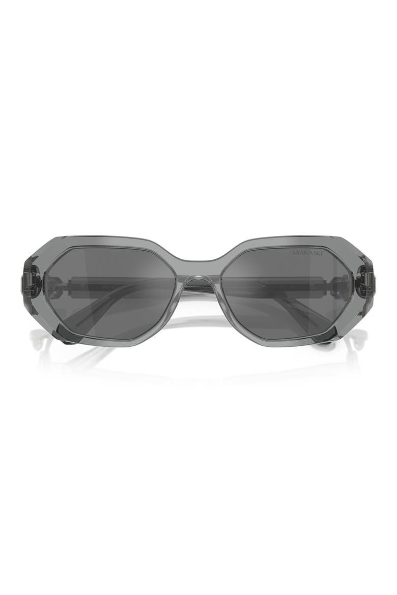 54mm Irregular Sunglasses, Alternate, color, GREY MIRROR