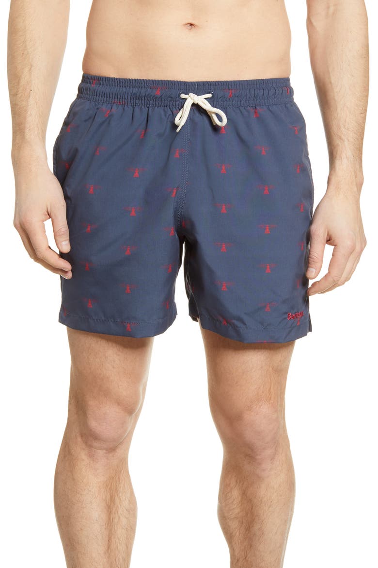 Coastal Print Swim Trunks, Main, color, NAVY