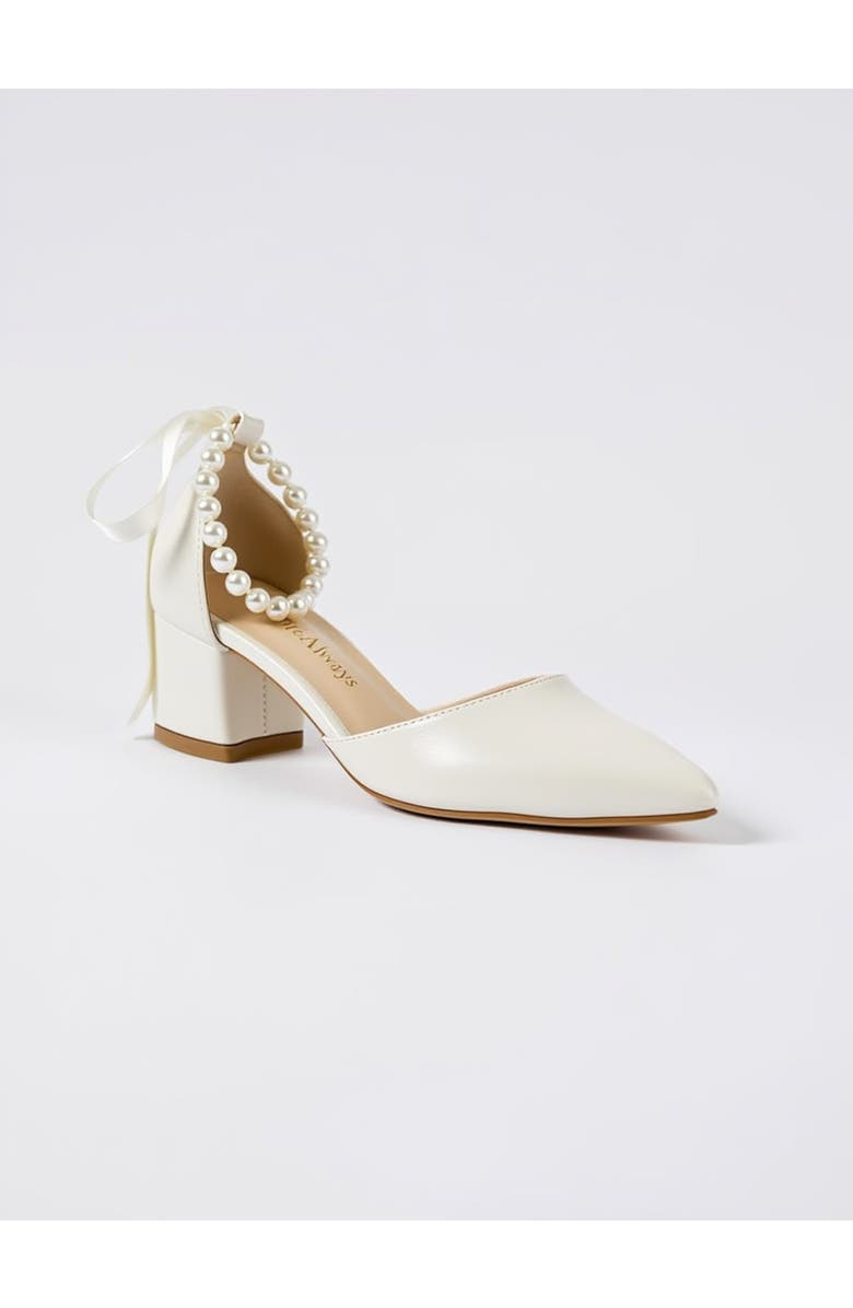 Forever & Always Shoes Evania Block Heel Wedding Pump, Main, color, Ivory