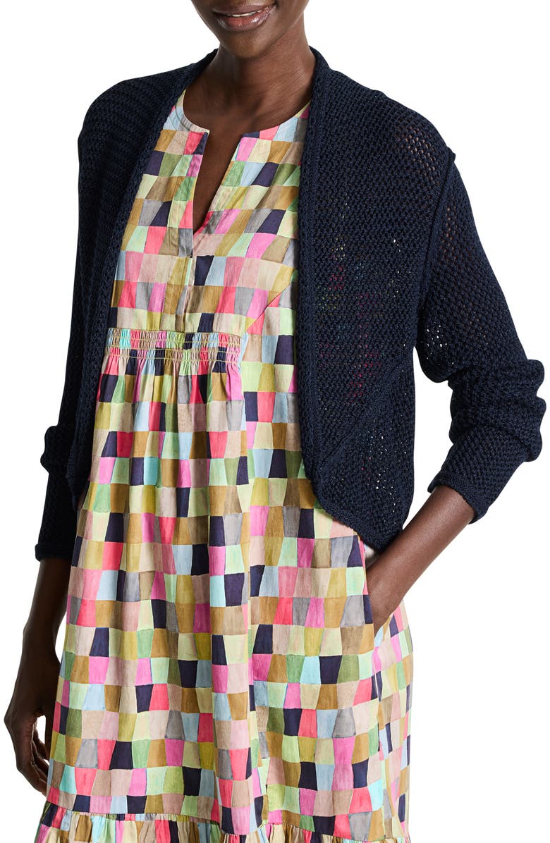 NIC+ZOE Open Stitch Cocoon Cardigan, Main, color, Dark Indigo